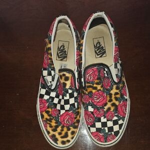 Vans Women's Floral Checkered Slip-On Sneakers